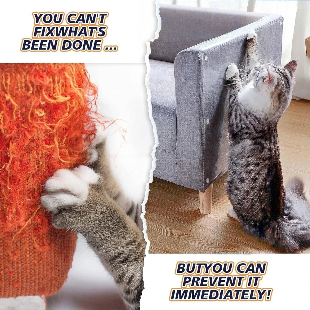 12 Pack Cat Scratch Furniture Protector – Clear Couch Protector from Cat Claws